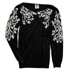 Rain + Rose Black Embroidered Sweater – Size S